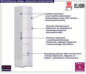 Biała nowoczesna dostawka do szafy - Vestirox 15X