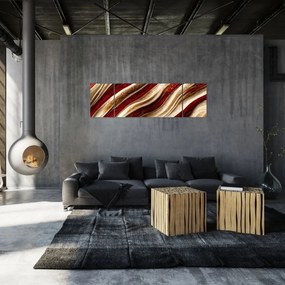 Obraz - Złoto - biała tekstura (170x50 cm)