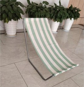 Zestaw 2 składanych leżaków plażowych SAND, jasne zielone paski