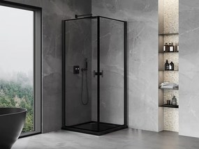 Mexen Mist-B Duo kabina prysznicowa uchylna 80 x 80 cm, czarna ramka, czarna - 8A2-080L-080P-70-70