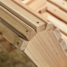 Outsunny Huśtawka Ogrodowa 23osobowa z Składanym Stolikiem Drewno Jodłowe Idealna na Patio Taras | Aosom PL