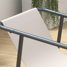 Outsunny Zestaw mebli ogrodowych 4-częściowy grupa wypoczynkowa, 1 Sofa, 2 Fotele, 1 Stolik, 110 x 70 x 70 cm, Kremowy + Czarny