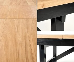 Rustykalny stół z dębowymi lamelami Fiesta Halmar