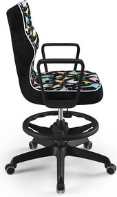 Krzesło obrotowe z podnóżkiem i wzorami Norm Black rozmiar 6 (159-188 cm)
