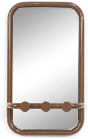 Ciemnobrązowy metalowy panel z wieszakami do przedpokoju 35x60x11 cm Retro – Spinder Design