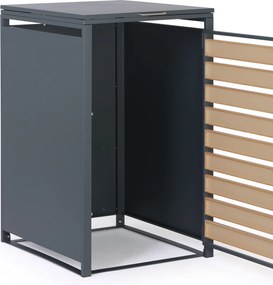 Wiata na pojemnik na odpady 240 l, 1160 x 695 x 800 mm, dekor drewna
