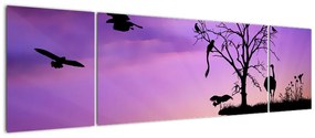 Obraz - Sylwetki zwierząt (170x50 cm)