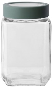 Altom Szklany kwadratowy słoik z pokrywką 700 ml,zielony, 700 ml
