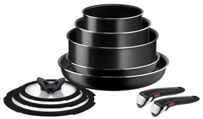 Zestaw garnków aluminiowych 10 el. Ingenio Easy Cook &amp; Clean Black – Tefal