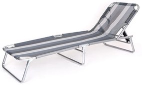 Happy Green Leżak plażowy Athina szary, 190 x 58 x 27 cm