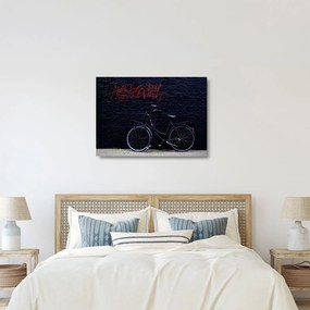 Obraz na szkle roweru w Amsterdamie (70x50 cm)