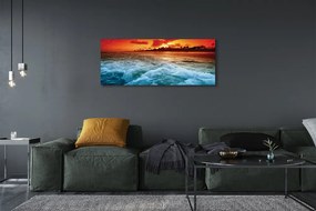 Obraz na płótnie Morze i Drzewa o Zachodzie