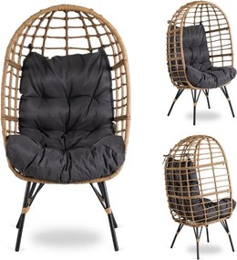 Fotel ogrodowy typu kokon Madison, szary, stojący