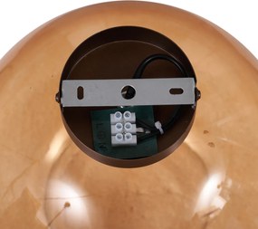 Lampa sufitowa Art Deco ciemny brąz z brązowym szkłem - Sandra