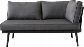 Zestaw mebli ogrodowych szary aluminium narożnik z poduszkami i stolik