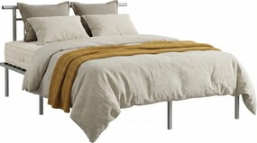 Szare metalowe łóżko loftowe 140x200 cm D0-P49