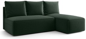 Zielona sofa narożna z funkcją spania i pojemnikiem G9-B32