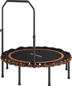 SPORTNOW Trampolina fitness z regulowaną poręczą, trampolina sportowa do użytku wewnątrz i na zewnątrz, stal, tworzywo sztuczne, pomarańczowy