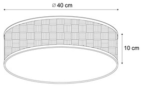 Orientalna lampa sufitowa z rattanu 38 cm - TrammyKolonialny Oswietlenie wewnetrzne