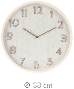 Zegar ścienny w neutralnych kolorach, Ø 38 cm