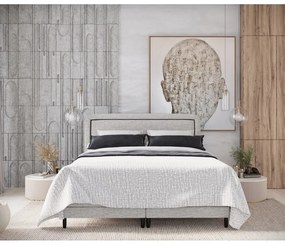 Jasnoszare łóżko boxspring 140x200 cm Dove – Maison de Rêve