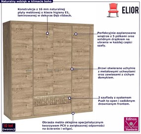 Szafa czterodrzwiowa dąb ribbeck - Leticia 5X