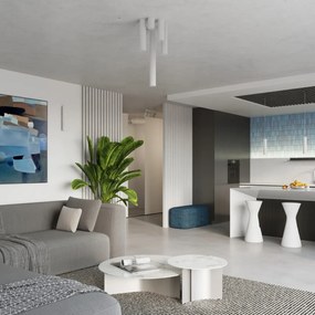 Plafon KARBON 30 biały ryflowany SOLLUX  LIGHTING