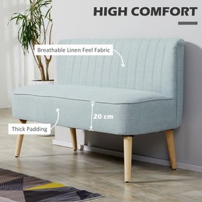 HOMCOM 2-osobowa sofa, miękkie obicie, łatwa w pielęgnacji, udźwig do 220 kg, 117 x 56,5 x 77 cm, jasny zielony | Aosom PL