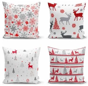 Poszewki na poduszki ze świątecznym motywem zestaw 4 szt. 43x43 cm Snowflakes – Mila Home