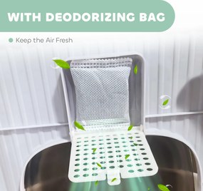 PawHut Kuweta z pokrywą wejście od góry łopatka wysuwana taca dla kotów do 4,5 kg, 40,5x52,5x42,5 cm Szara | Aosom PL