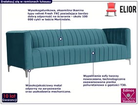 Welurowa sofa trzyosobowa Klera 4X - 9 kolorów