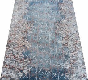Nowoczesny brązowy dywan w geometryczny wzór A5-K10