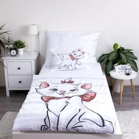 Biała bawełniana pościel dziecięca do łóżeczka 100x135 cm Marie Cat "Bow" – Jerry Fabrics