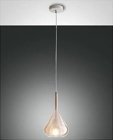 Lampa wisząca LED Lila z metalu i bursztynowego szkła borokrzemianowego 3481-40-125 firmy Fabas Luce