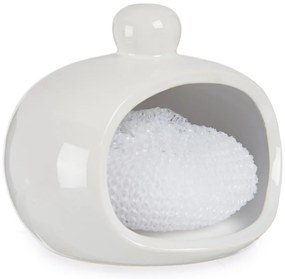 Ociekacz na gąbkę, z porcelany + druciak kuchenny