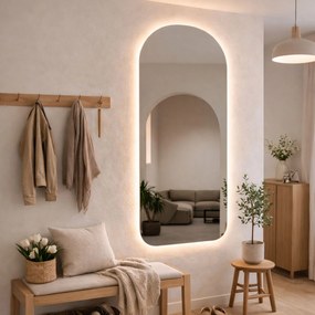 Lustro portalowe dekoracyjne z podświetleniem  ARCH Soft LED XXL| Różne rozmiary | Różne kolory : Kolor tafli szkła - Srebrny, Rozmiar - 110x250