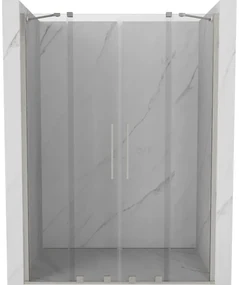 Mexen Velar Duo drzwi prysznicowe rozsuwane 140 cm, transparent, nikiel szczotkowany - 871-140-000-02-97