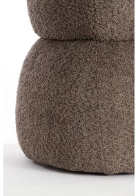 Brązowy puf z materiału bouclé Leyla – Light &amp; Living