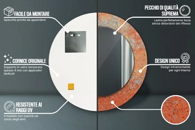 Rdzawy metal Lustro dekoracyjne okrągłe