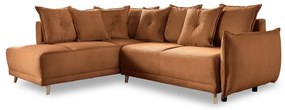 Ceglasty sztruksowy rozkładany narożnik (lewostronny) Lazy Lukka – Miuform