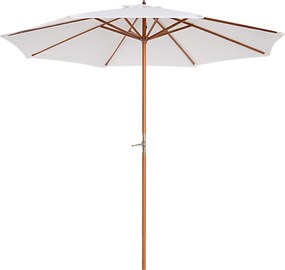 PARASOL OGRODOWY Z KORBKĄ DREWNIANY BALKONOWY Φ2.7M TOPOLA Kremowy | Aosom PL