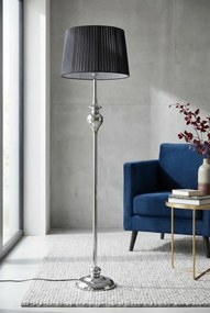 Czarna lampa stojąca z dekoracyjną stalową podstawą - 3X V165 P5-R58