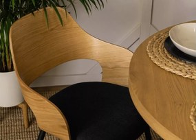 Brandon – nowoczesne krzesło ze sklejki giętej z ergonomicznym oparciem, tapicerowanym siedziskiem