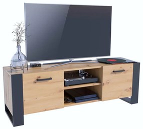 Nowoczesna szafka RTV dąb artisan 150 cm - Berno