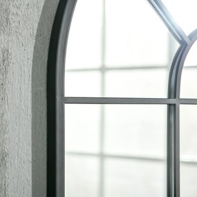 HOMCOM Lustro Okienne 91x60 z Ramą Metalową Czarny Styl Loftowy Nowoczesne Wnętrza | Aosom PL
