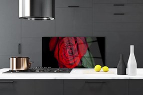 Panel Szklany do Kuchni Elegancka Róża W Zbliżeniu