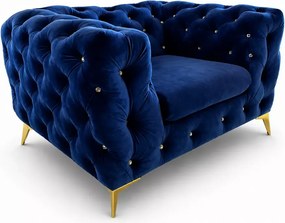 (Wyprzedaż) Stylowy fotel Chesterfield Moet z głębokim siedziskiem i pikowanym oparciem, Amor Velvet 15