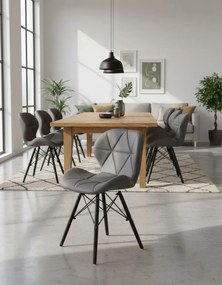 Szare Pikowane Krzesło Skandynawskie S5-R05