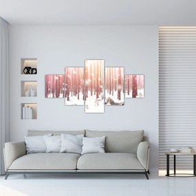 Obraz - Zebra w śnieżnym lesie (125x70 cm)