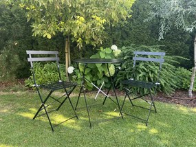 Składany stolik restauracyjny typu bistro Semplici, czarny